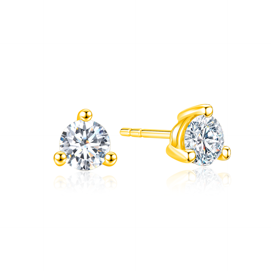 TAKA Jewellery Round Brilliant Lab Grown Diamond Earrings 10K Gold