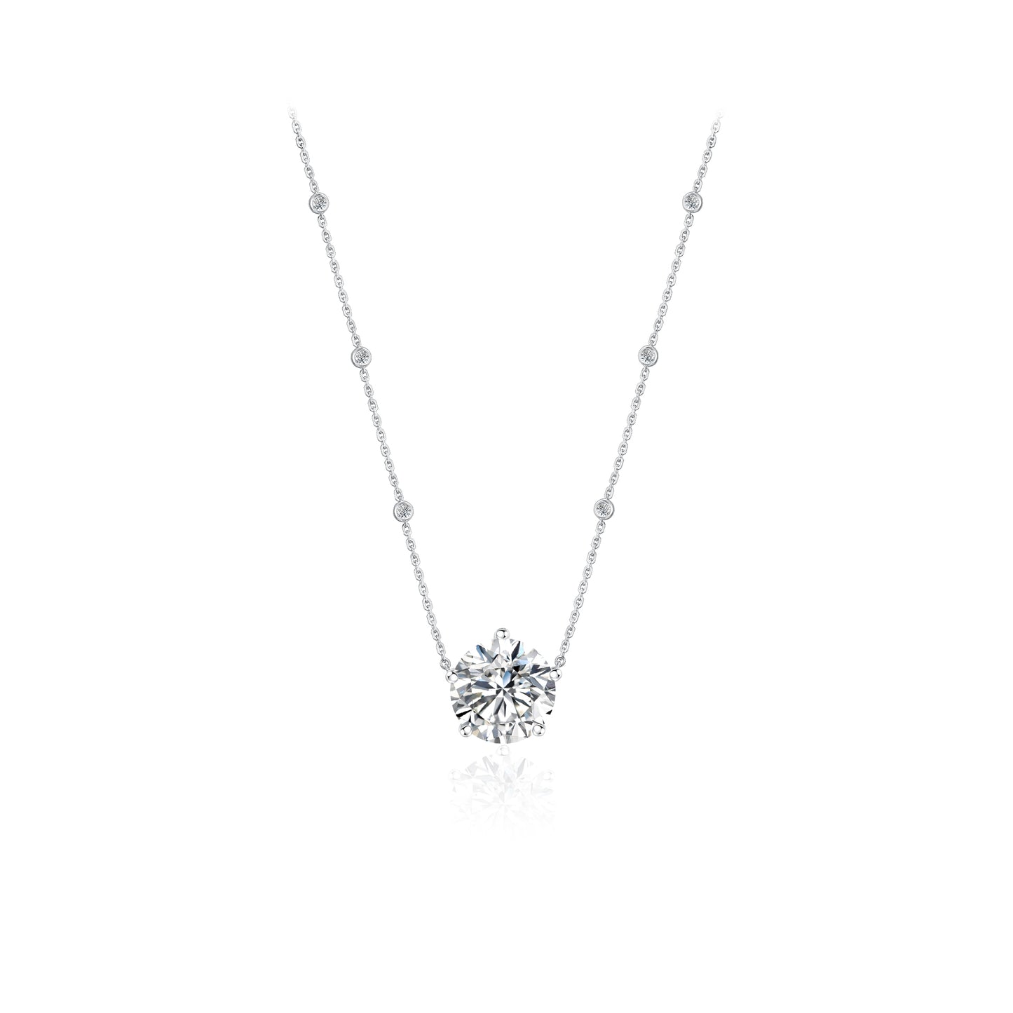 TAKA Jewellery IGI Certified 18K Gold Classic Round Brilliant Lab Grown Diamond Necklace
