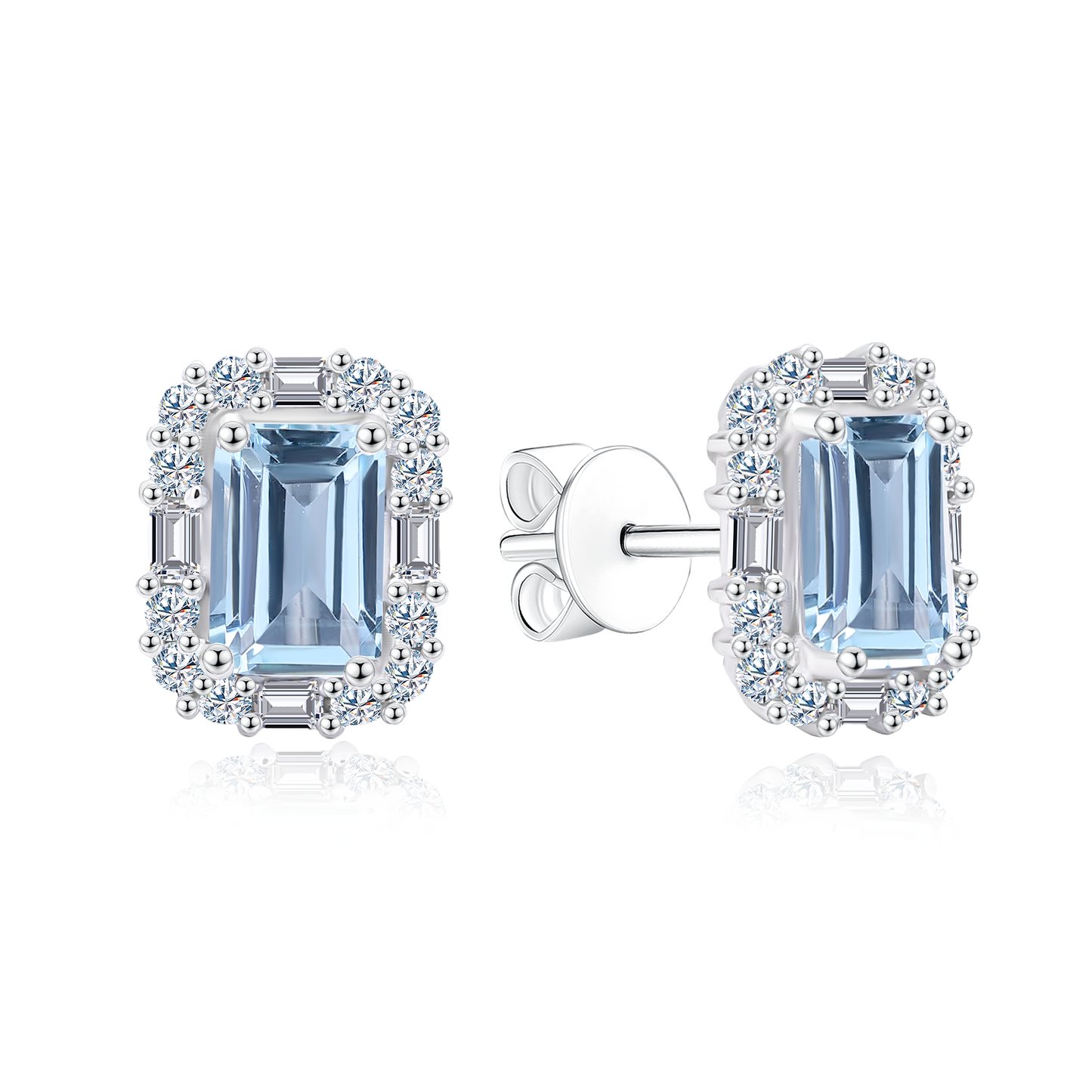 TAKA Jewellery Spectra Aquamarine Diamond Earrings 18K