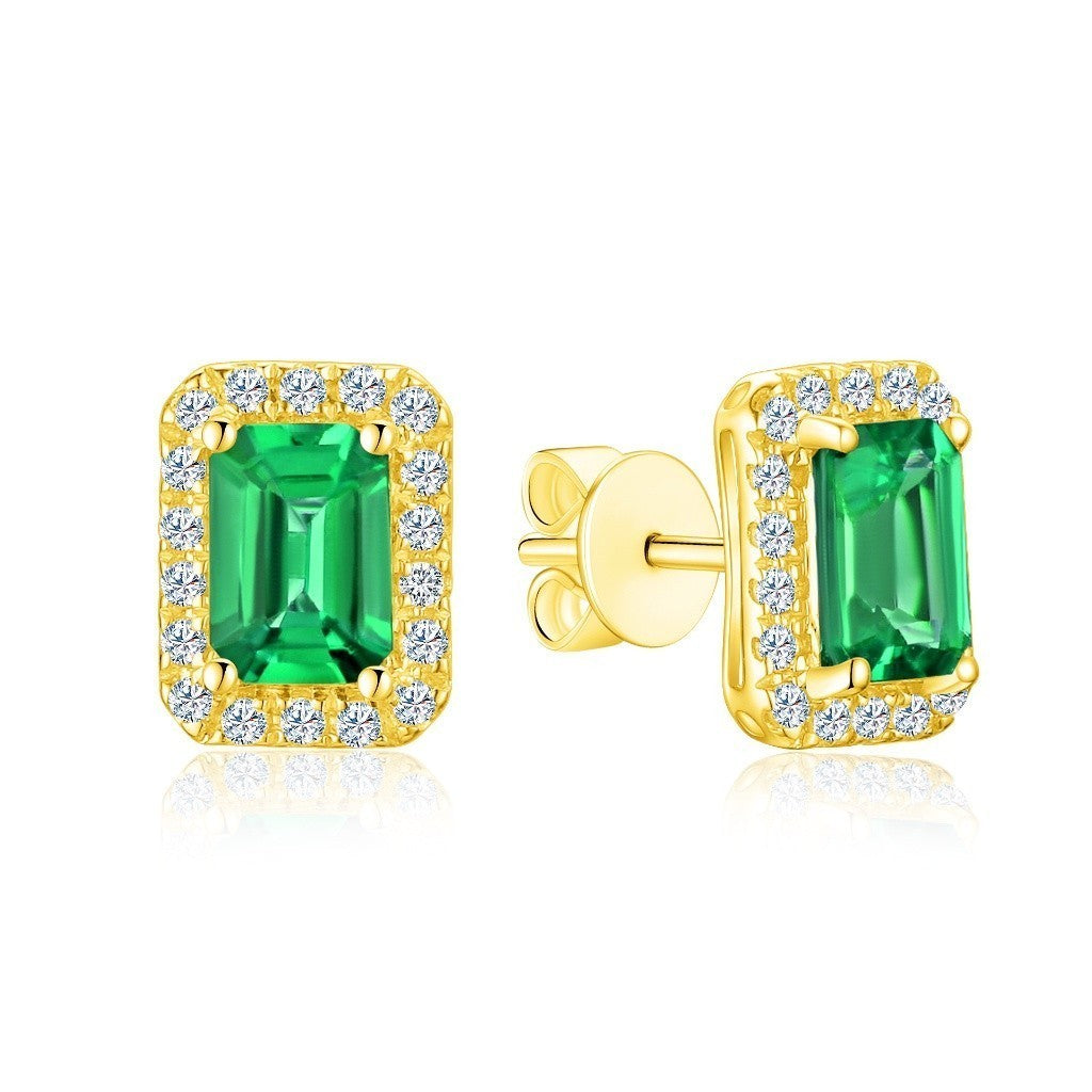 TAKA Jewellery Spectra Emerald, Ruby, Tanzanite Diamond Earrings 18K Gold