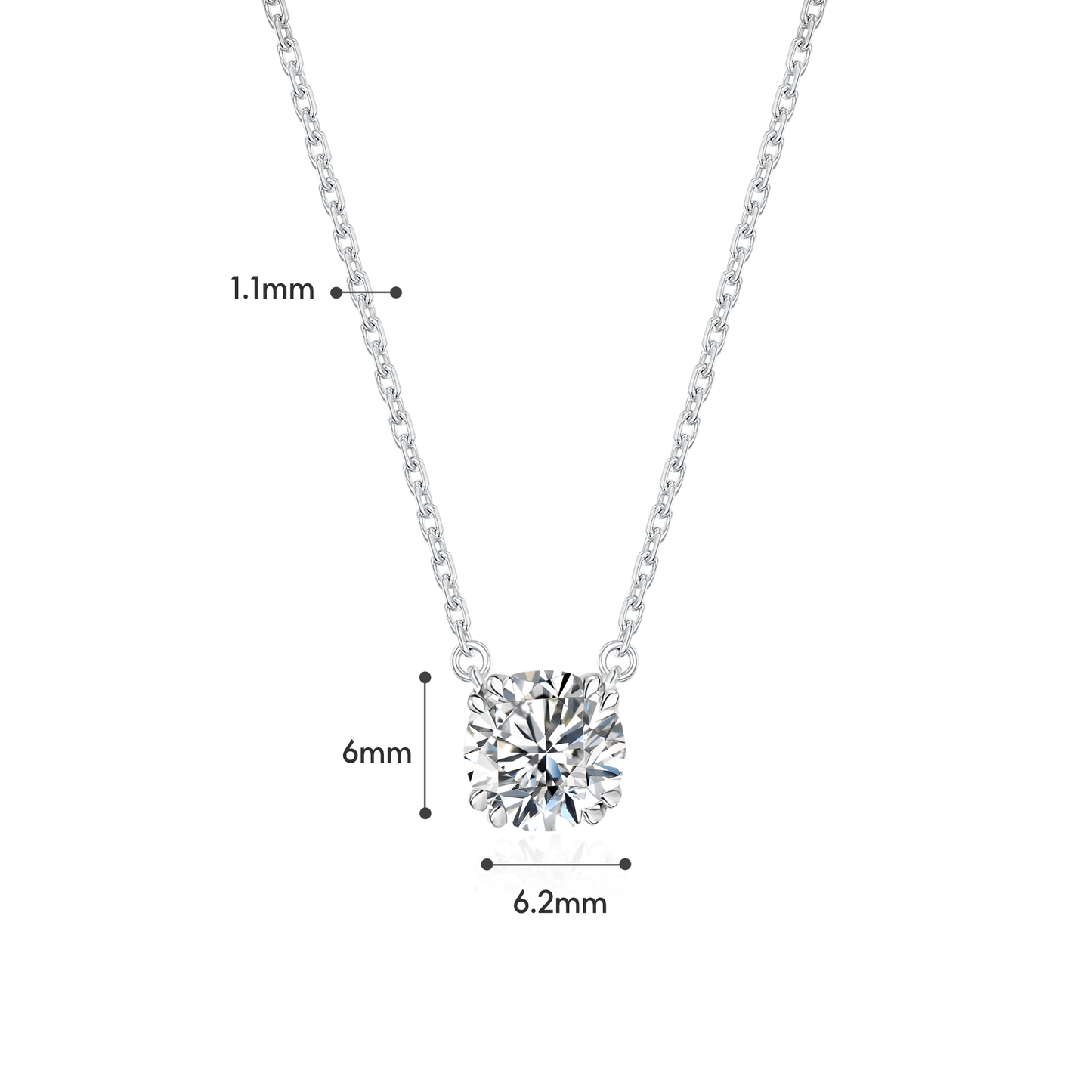 TAKA Jewellery Lab Grown Solitaire Diamond Necklace 10K Gold