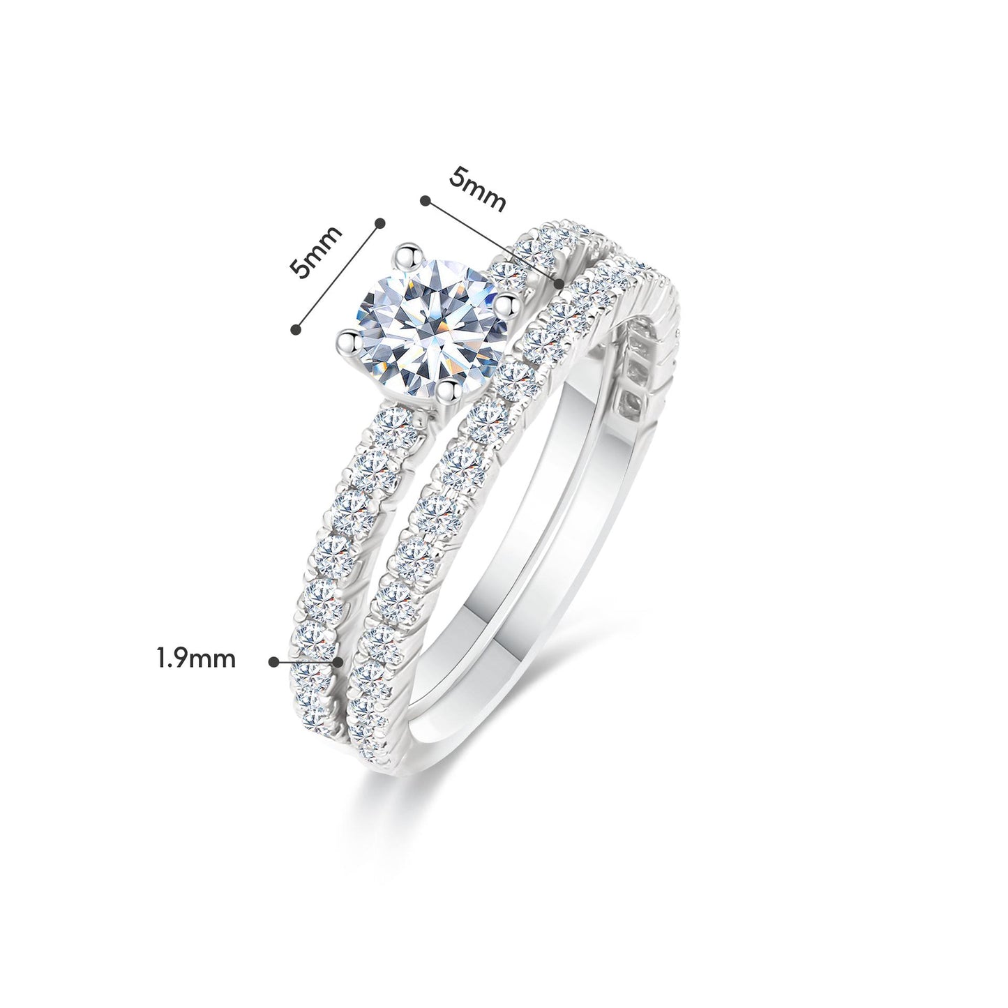 TAKA Jewellery Lab Grown Diamond Twin Ring 10K Gold