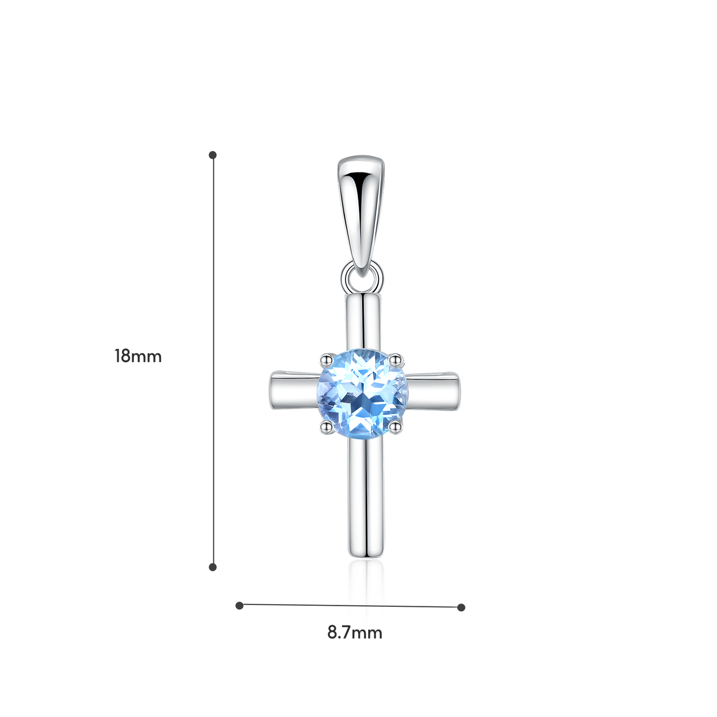TAKA Jewellery Cross Gemstone Pendant 9K Gold