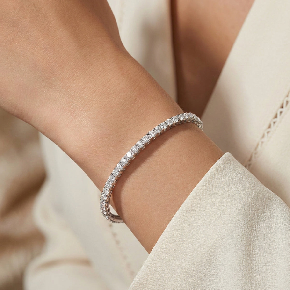 TAKA Jewellery 10K Gold Lab Grown Diamond Classic Tennis Bangle