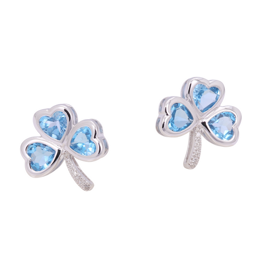 TAKA Jewellery Spectra Blue Topaz Earrings 9K