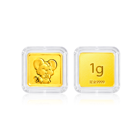 TAKA Jewellery 999 Pure Gold Chinese Zodiac Collection Display Pieces - Square