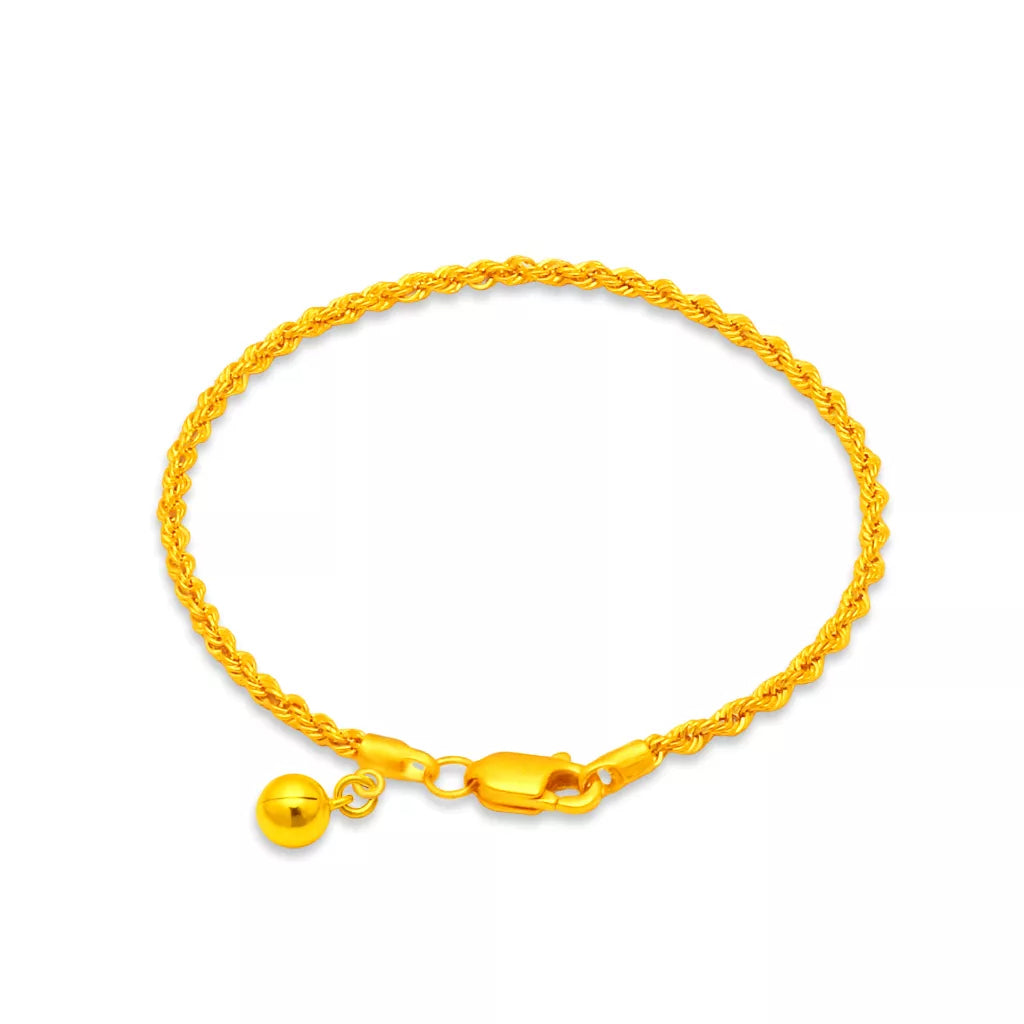 TAKA Jewellery 916 Gold Rope Anklet