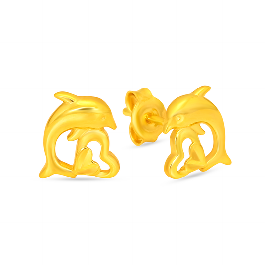 TAKA Jewellery 916 Gold Earrings Dolphin
