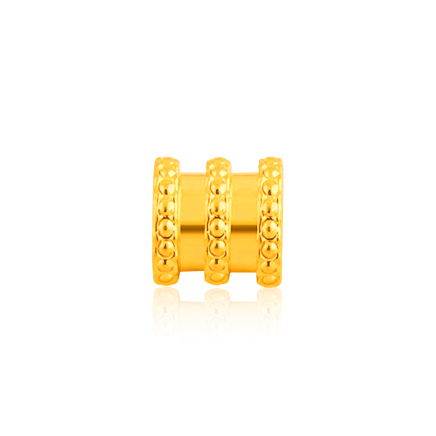 TAKA Jewellery 999 Pure Gold Charm Diamond Cut Big Barrel
