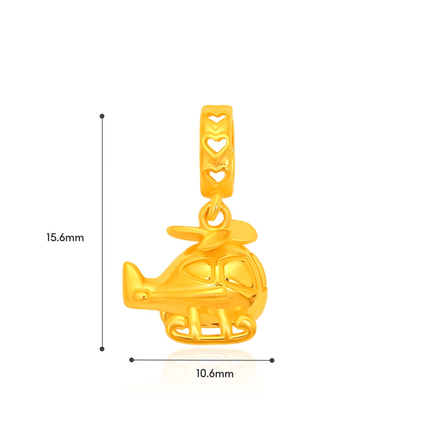 TAKA Jewellery 916 Gold Helicopter Charm