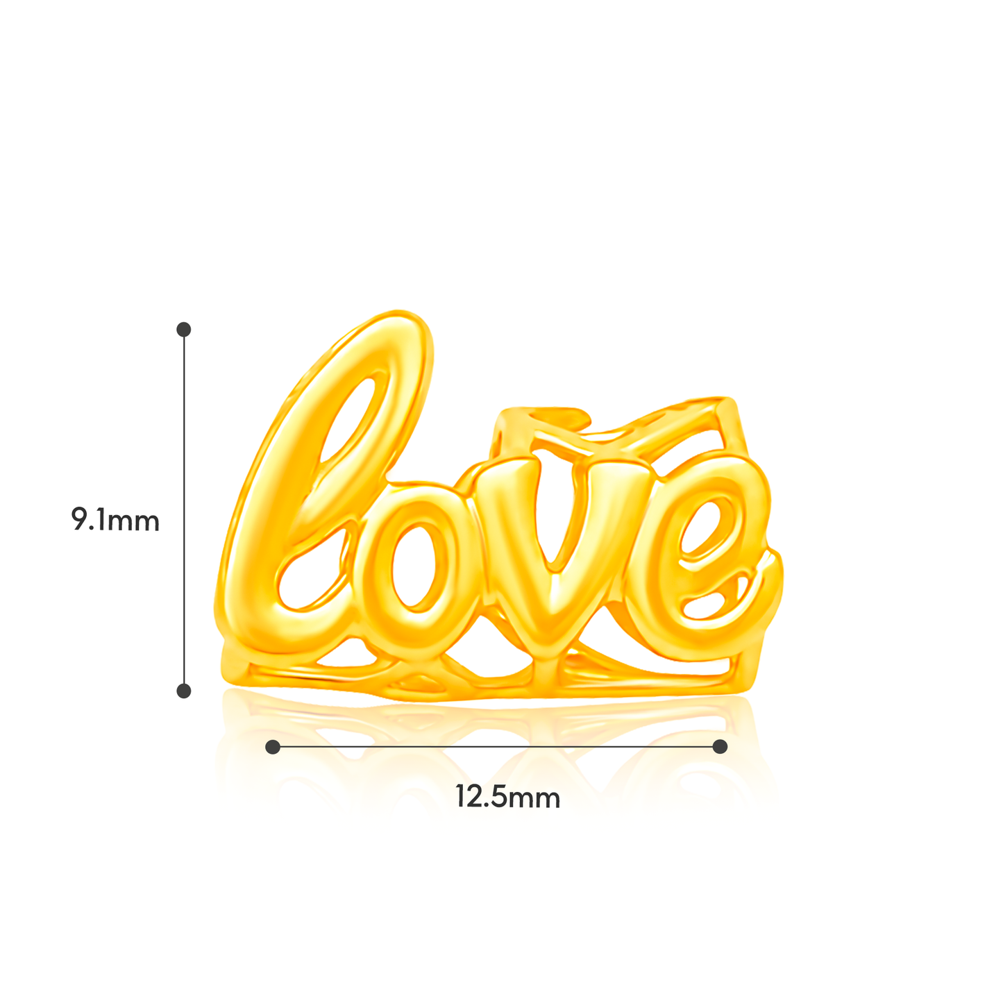 TAKA Jewellery 916 Gold Charm Love