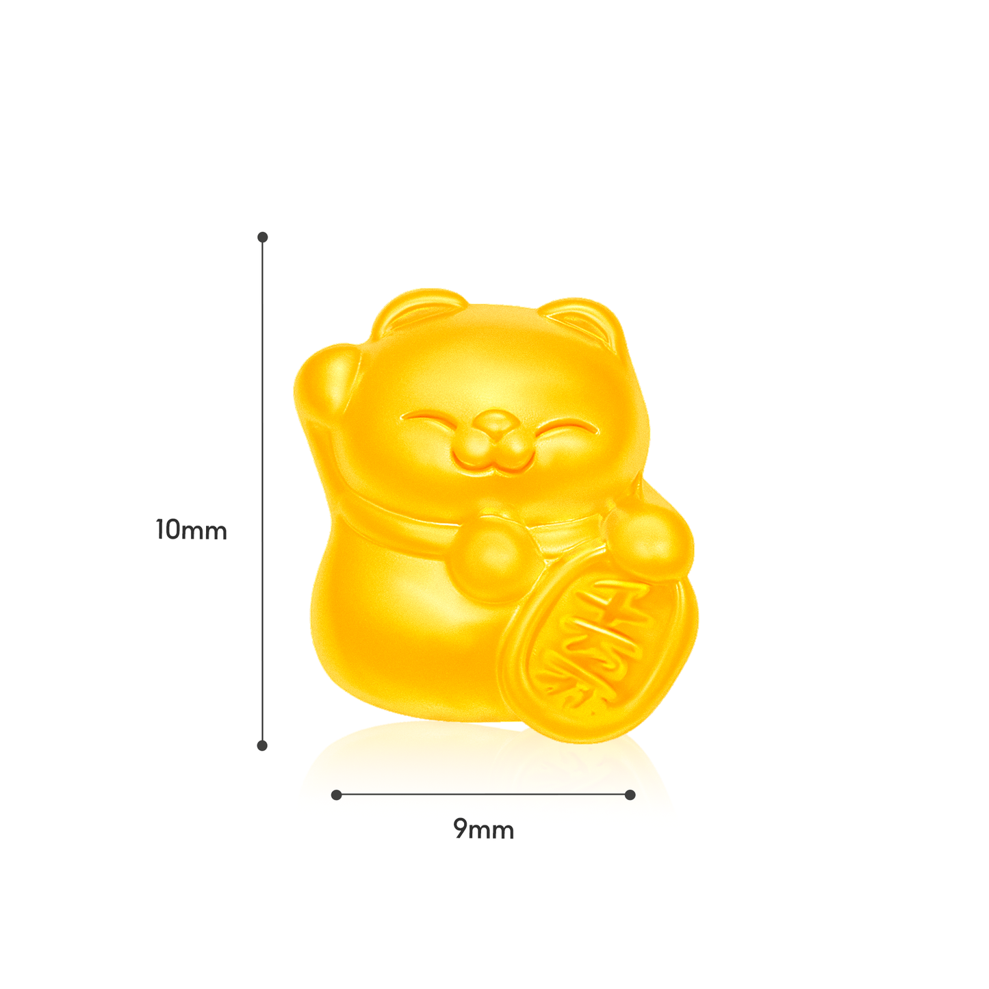 TAKA Jewellery 999 Pure Gold Charm Fortune Cat