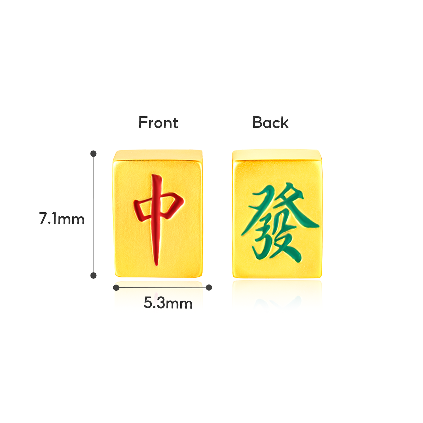 TAKA Jewellery 999 Pure Gold Mahjong Tiles with Beads Ring