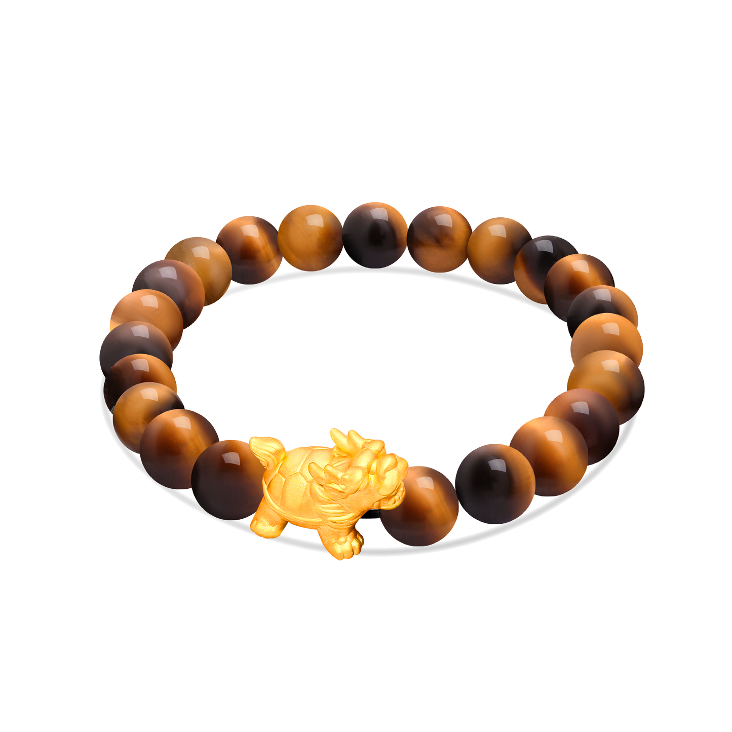 TAKA Jewellery 999 Pure Gold Charm with Beads Bracelet Dragon Turtle