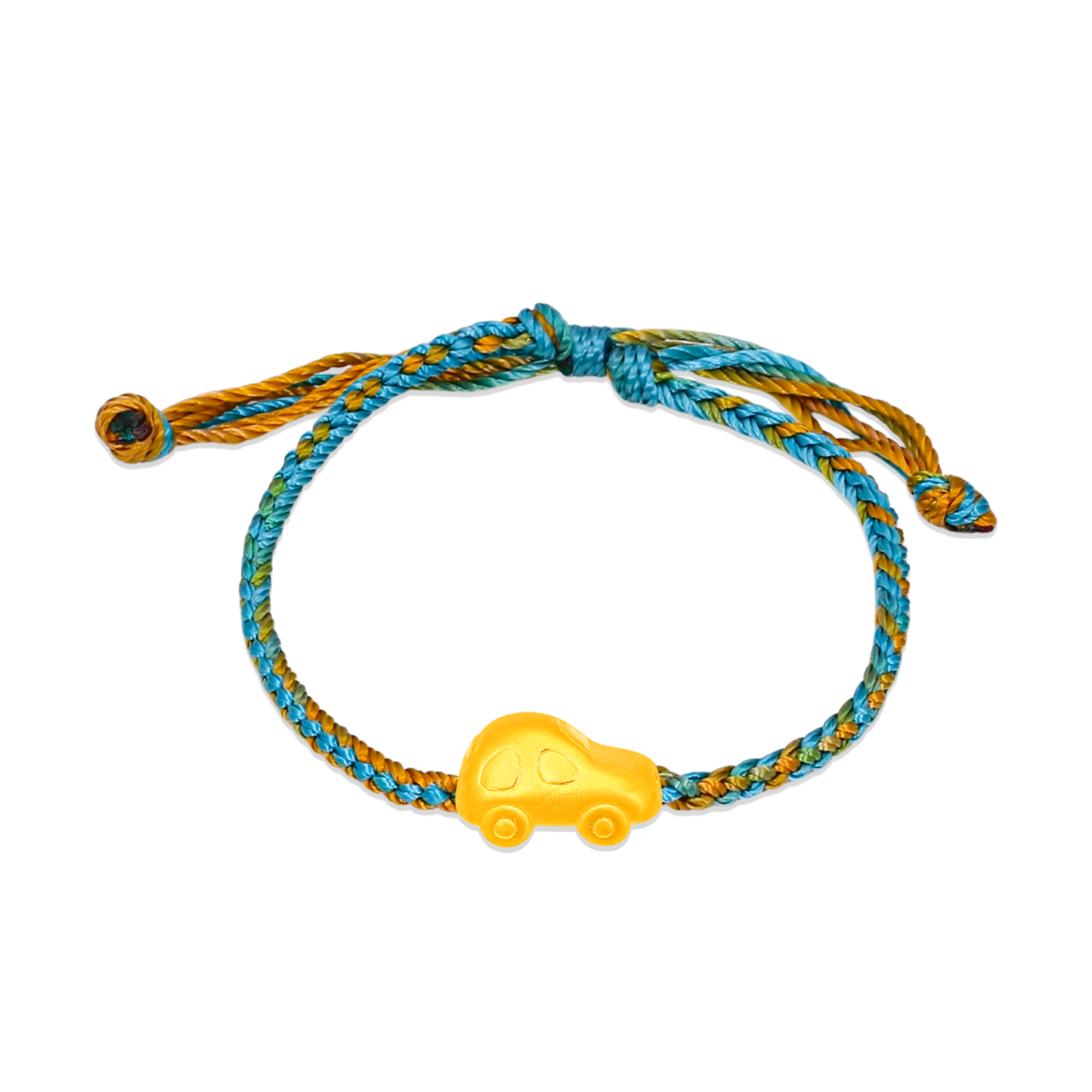TAKA Jewellery 999 Pure Gold Charm Car with Nylon Bracelet