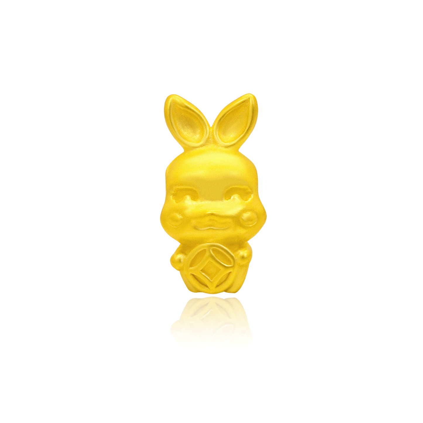 TAKA Jewellery 999 Pure Gold Rabbit Coin Pendant with 9K Gold Chain