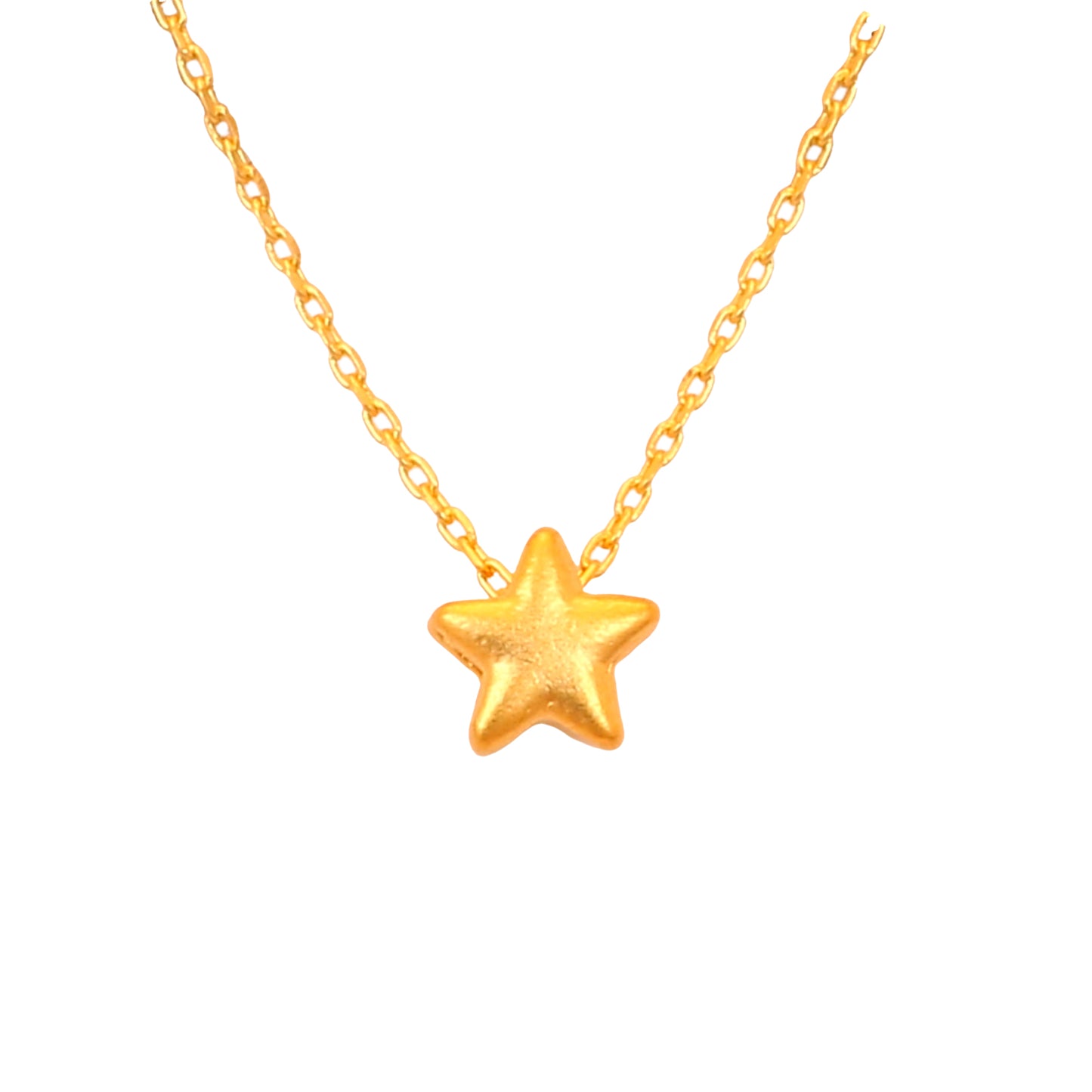 TAKA Jewellery 999 Pure Gold Star Pendant with 9K Gold Chain