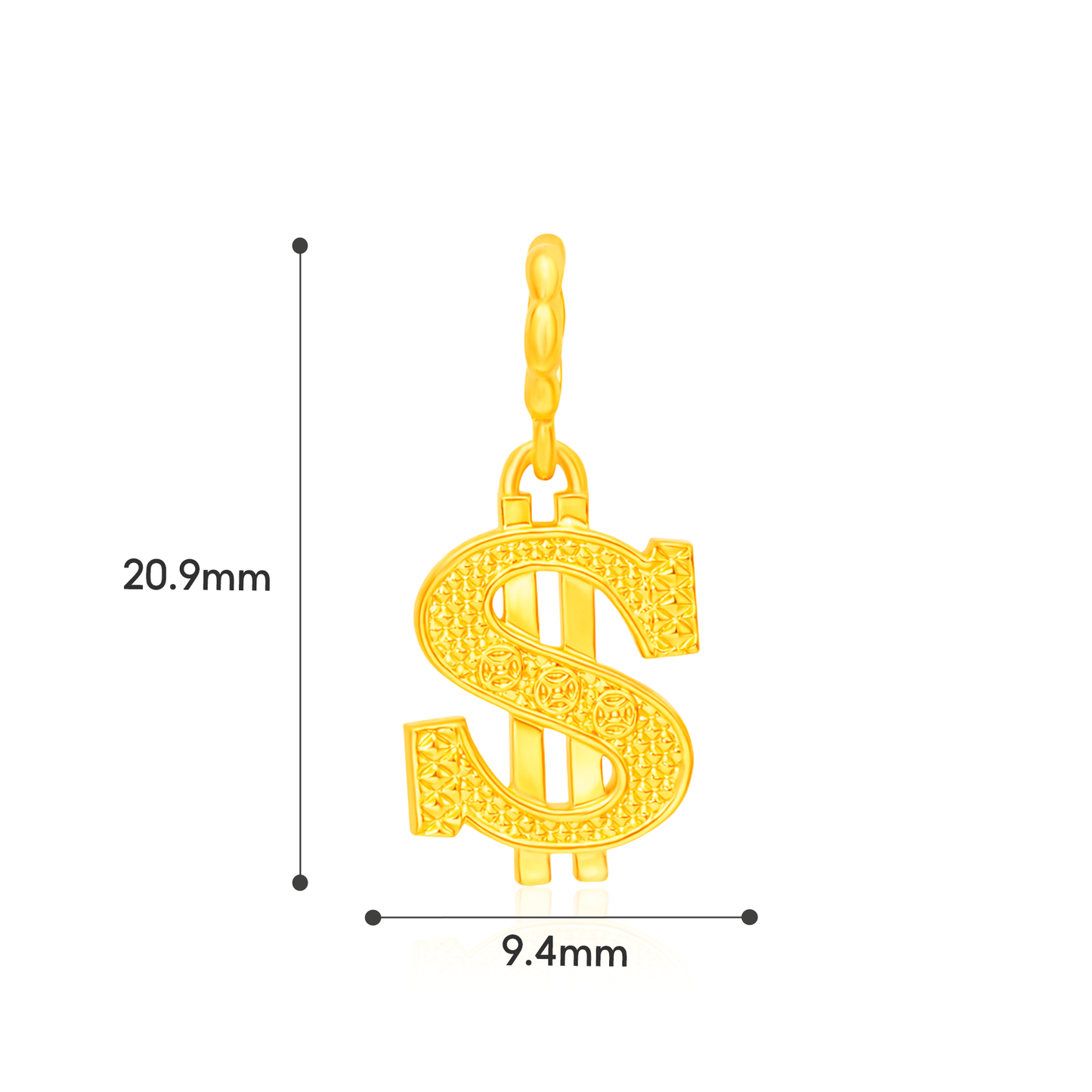 TAKA Jewellery Golden Blessings Series 916 Gold Lightweight Charm - Lion Prosperity . Galloping Wealth