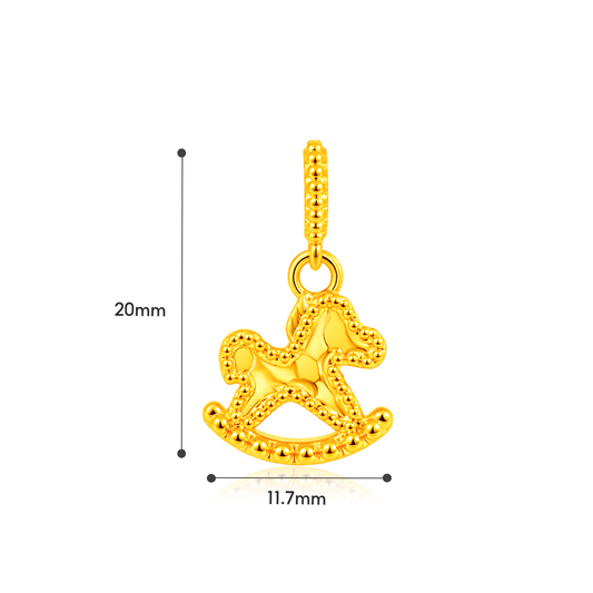 TAKA Jewellery 916 Gold "η’η’ε°" Rocking Horse Pendant - Lightweight Hollow