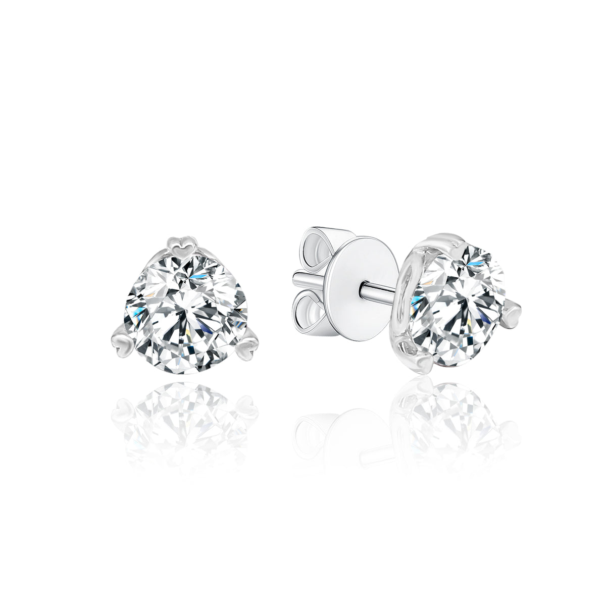 TAKA Jewellery Round Brilliant Lab Grown Diamond Earrings 10K Gold - 1.3 / 1.4CT TCW