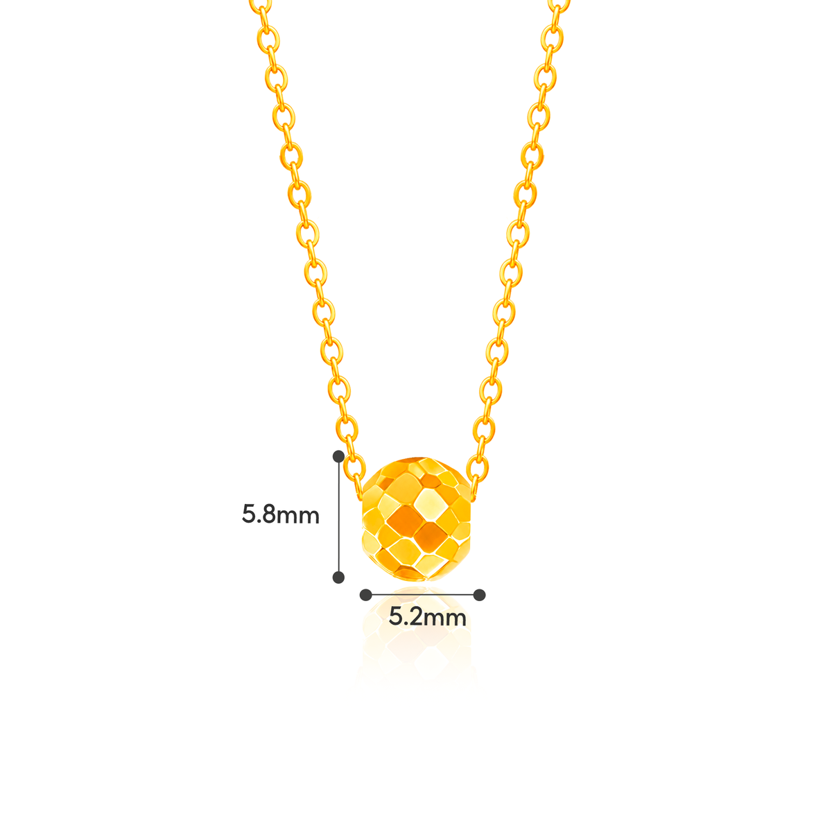 TAKA Jewellery 999 Pure Gold Mosaic Charm with 9K Chain