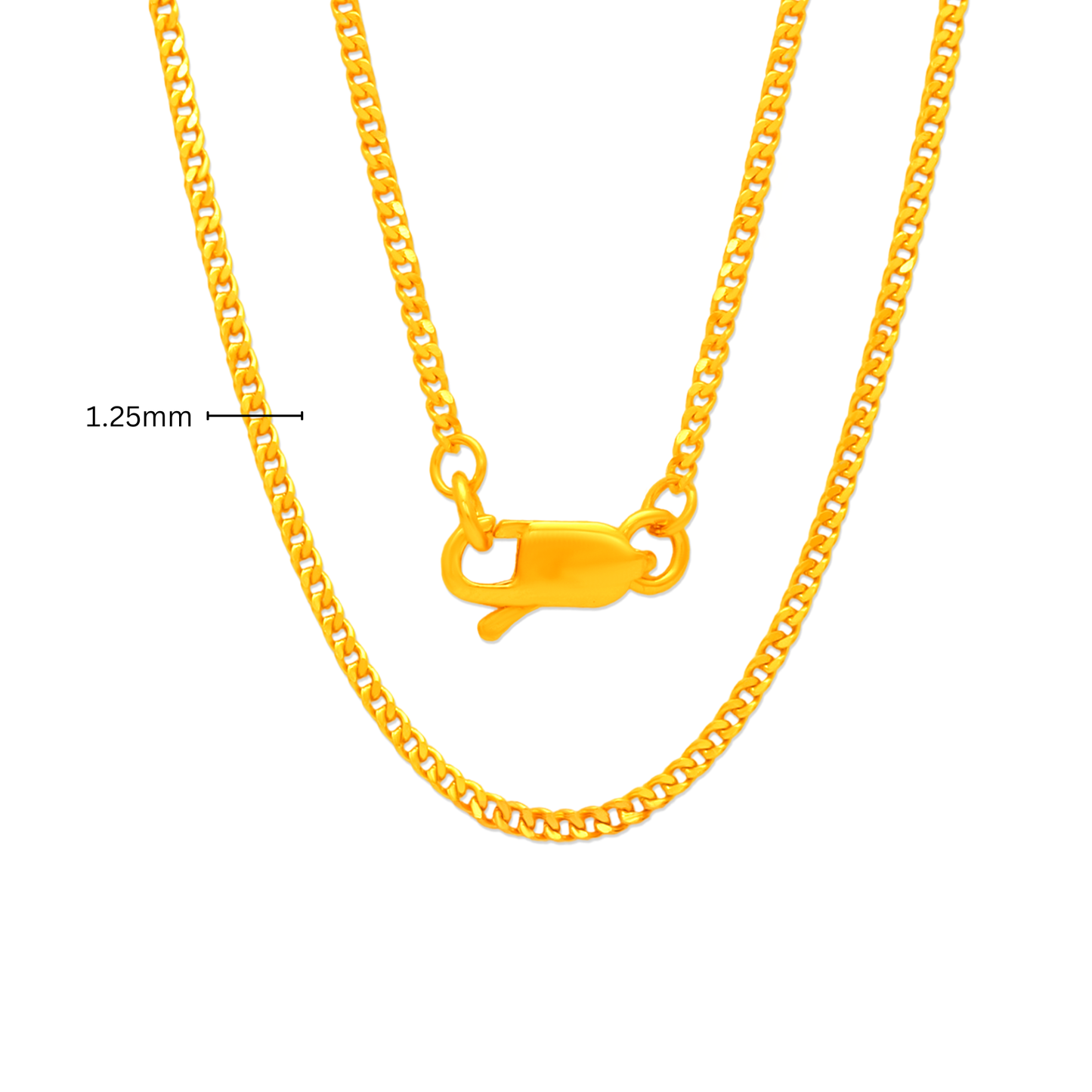 TAKA Jewellery Curb 916 Gold Chain - 1.25mm