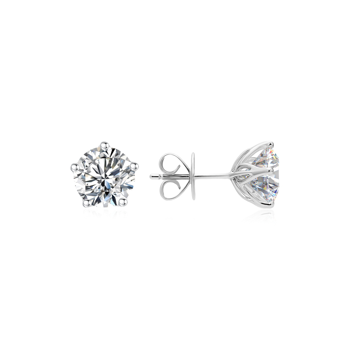 TAKA Jewellery Lab Grown Diamond Solitaire Diamond Earrings 10K Gold - 1.2CT TCW