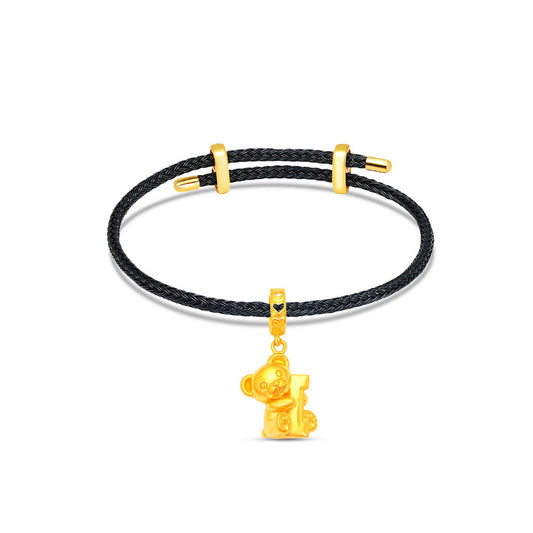 TAKA Jewellery 916 Gold Bear Hugging I, โฅ, U Charm