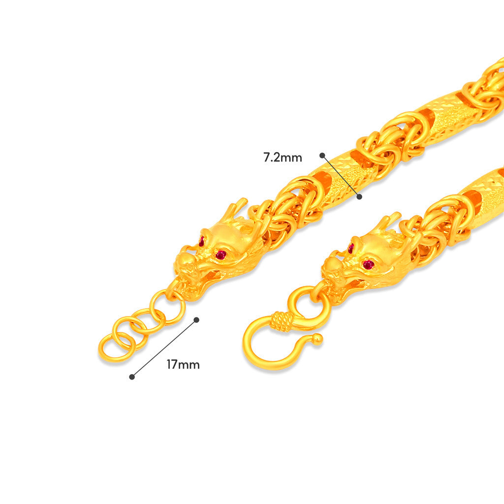 TAKA Jewellery 916 Gold Dragon Heads Bracelet