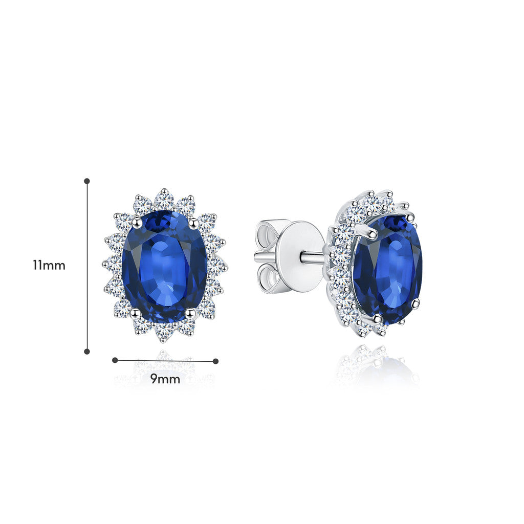 TAKA Jewellery Lab Grown Diamond Sapphire Earrings 10K Gold