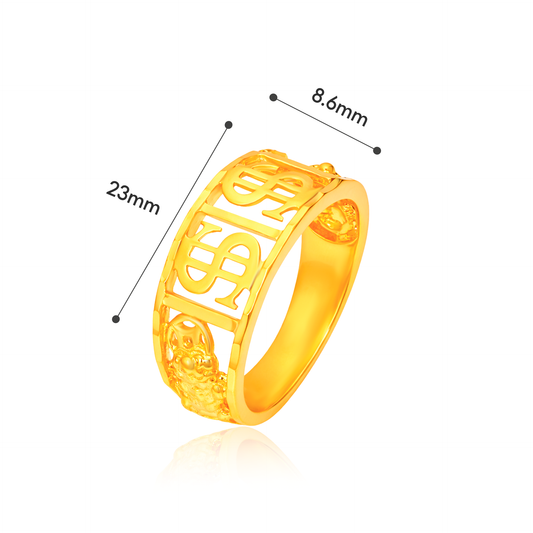 TAKA Jewellery Auspicious Wealth 916 Gold Ring