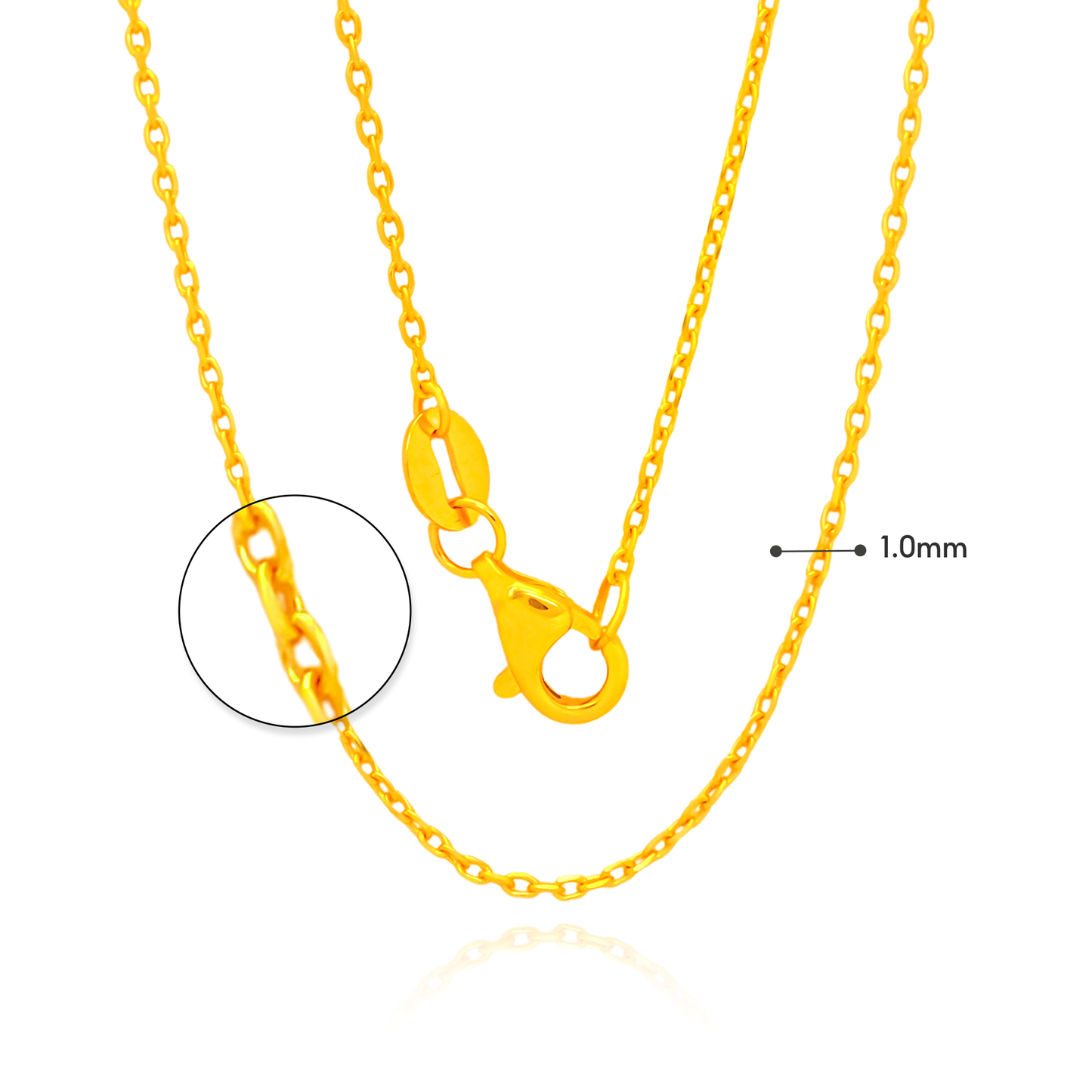 TAKA Jewellery Lightweight Wan Zi 916 Gold Chain - 1gm