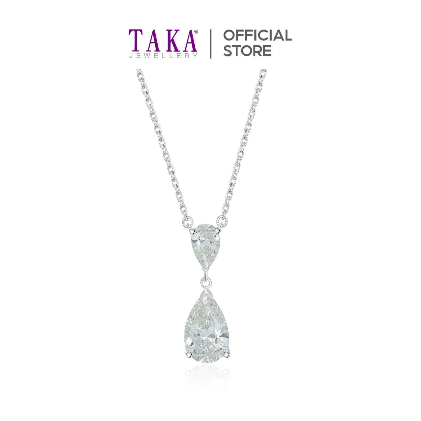 TAKA Jewellery IGI-Certified 18K Gold Lab-Grown Twin Pear Diamond Necklace