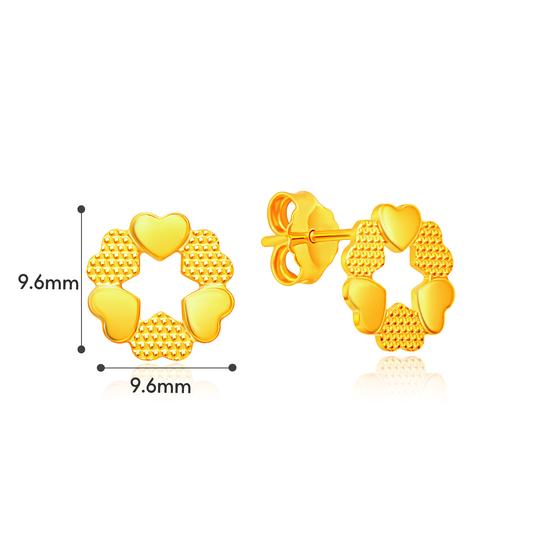 TAKA Jewellery 916 Gold Love in Bloom Earrings