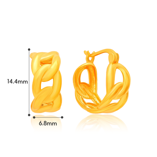 TAKA Jewellery 916 Gold Radiance Twist Hoop Earrings