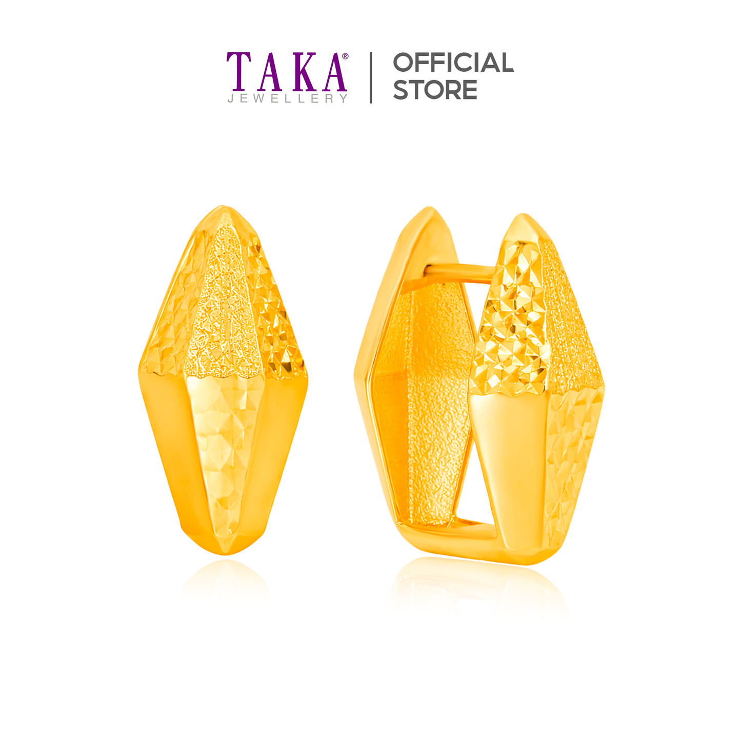 TAKA Jewellery 916 Gold Hoop Earrings