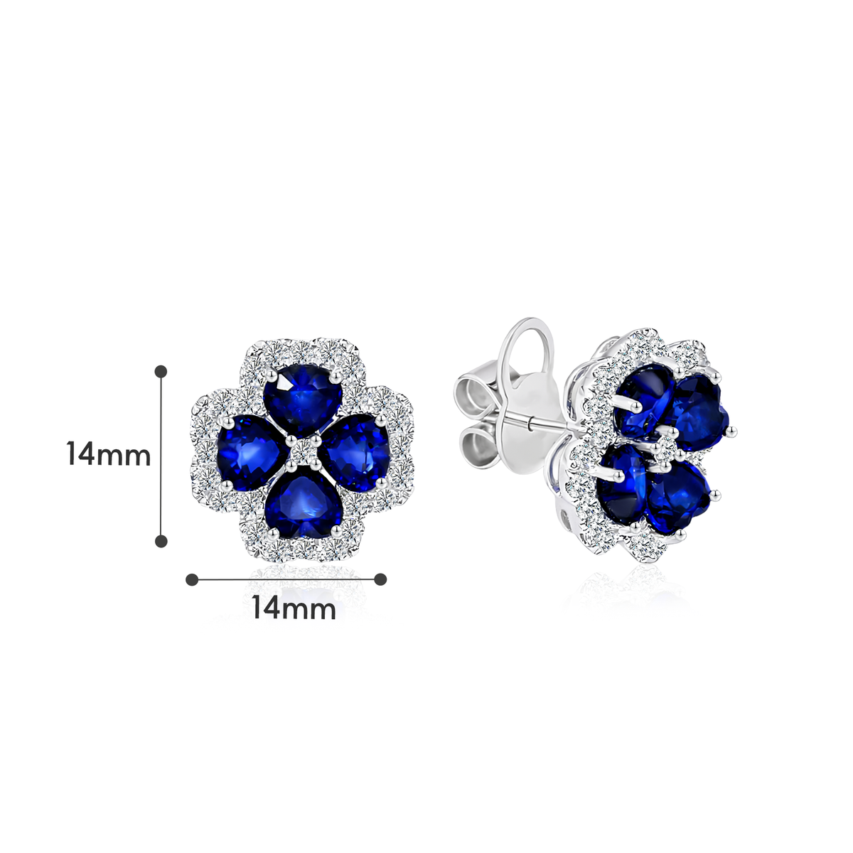 TAKA Jewellery 10K Gold Lab Grown Diamond Sapphire Earrings