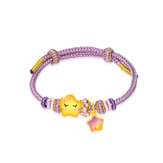 TAKA Jewellery Fairy Tale Collection 999 Pure Gold Charm - Nylon Bracelet