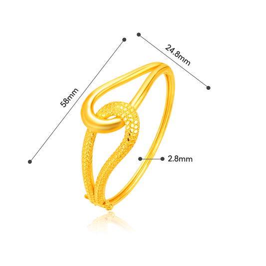 TAKA Jewellery 2-Tone InfinityโStyle 916 Gold Bangle
