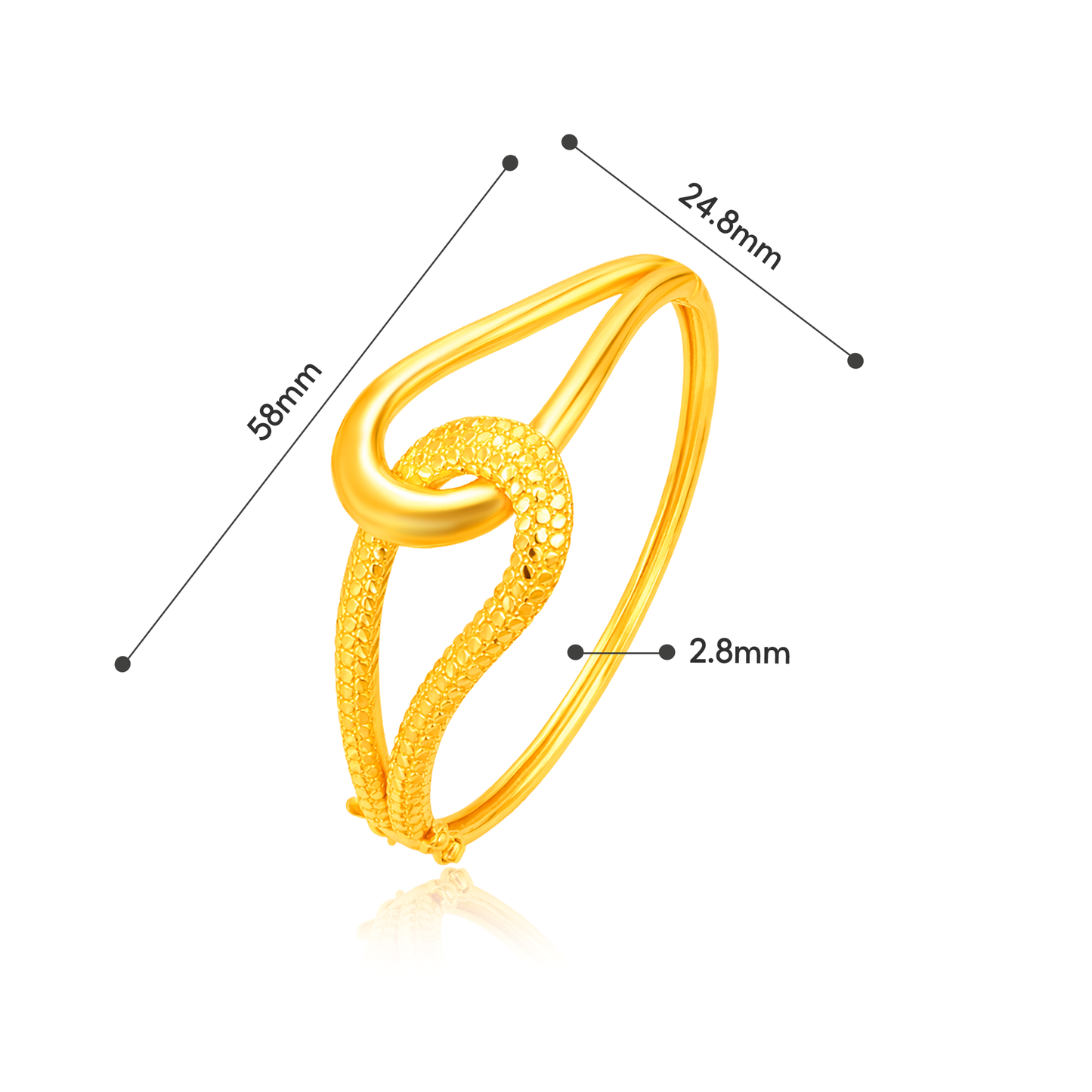 TAKA Jewellery 2-Tone Infinity‑Style 916 Gold Bangle
