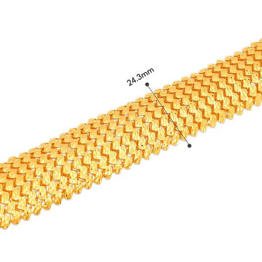 TAKA Jewellery DiamondโCut Woven 916 Gold Bracelet