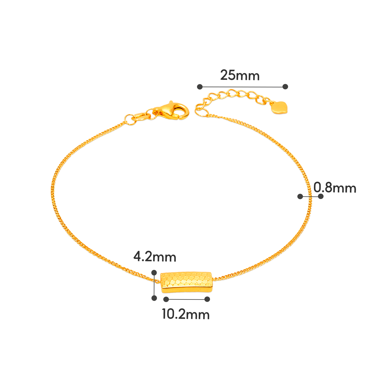 TAKA Jewellery Luxe Bar 916 Gold Bracelet