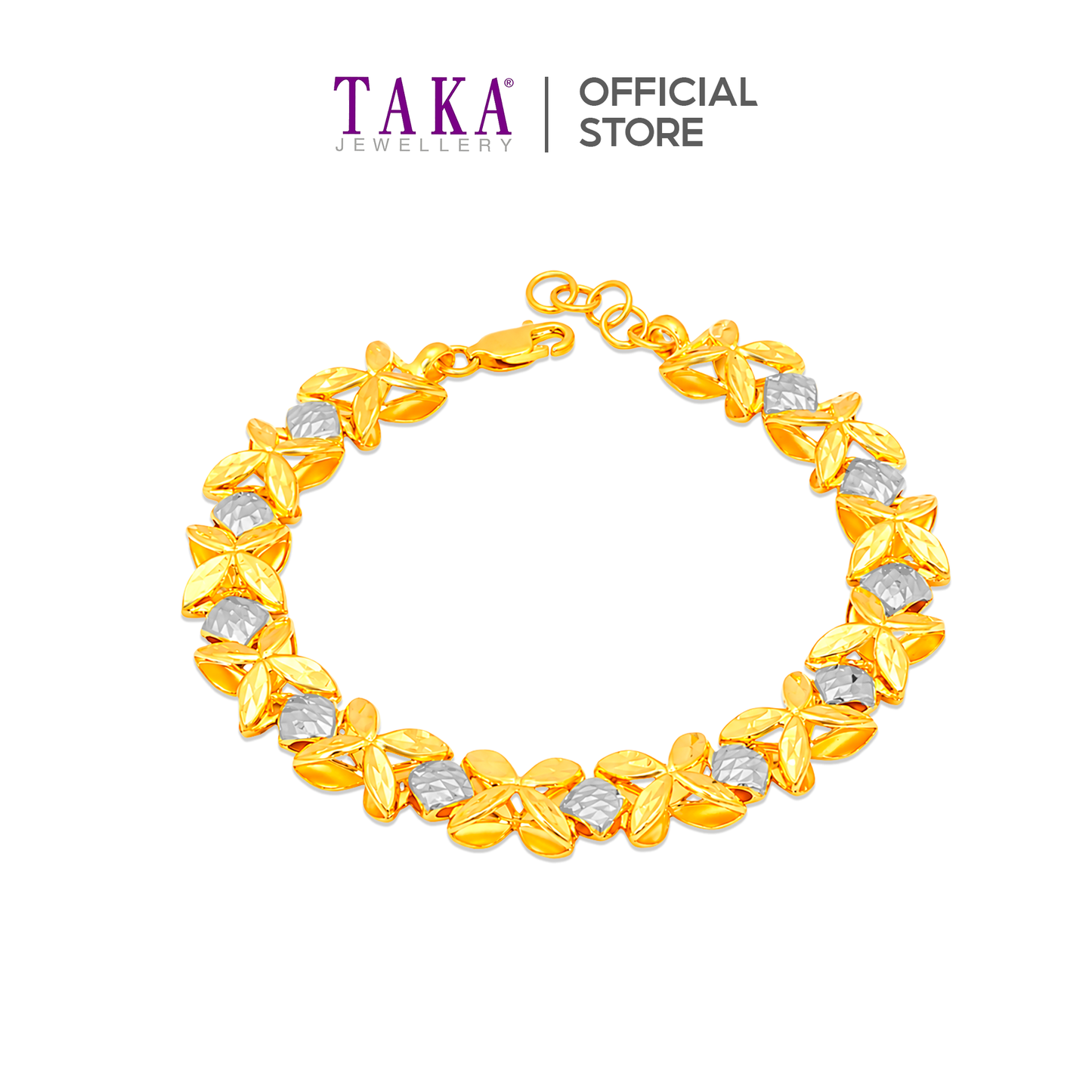 TAKA Jewellery 2-Tone Blossom Luxe 916 Gold Bracelet
