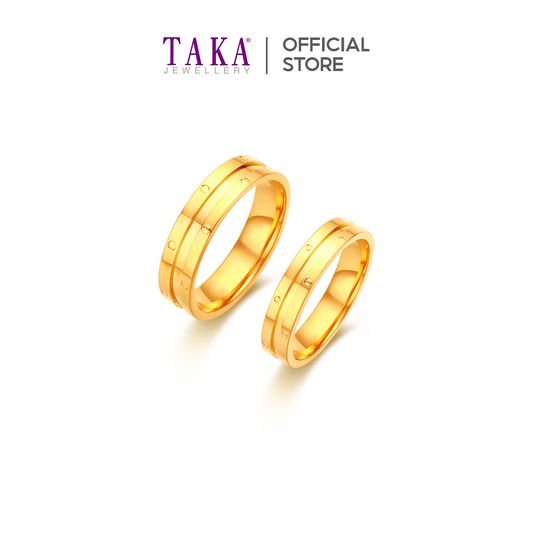 TAKA Jewellery 999 Pure Gold Couple Ring