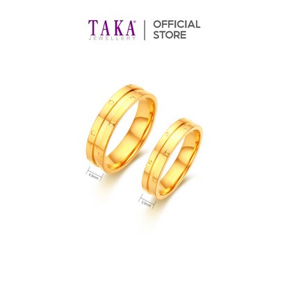 TAKA Jewellery 999 Pure Gold Couple Ring