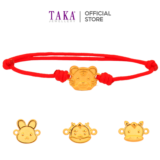 TAKA Jewellery 999 Pure Gold Zodiac Charm with Nylon