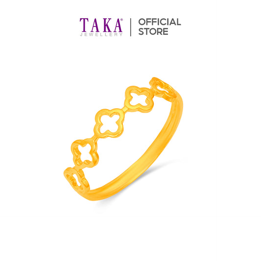 TAKA Jewellery 916 Gold Ring Clover