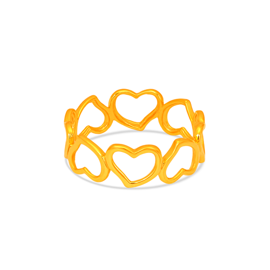 TAKA Jewellery 916 Gold Heart Stacking Ring