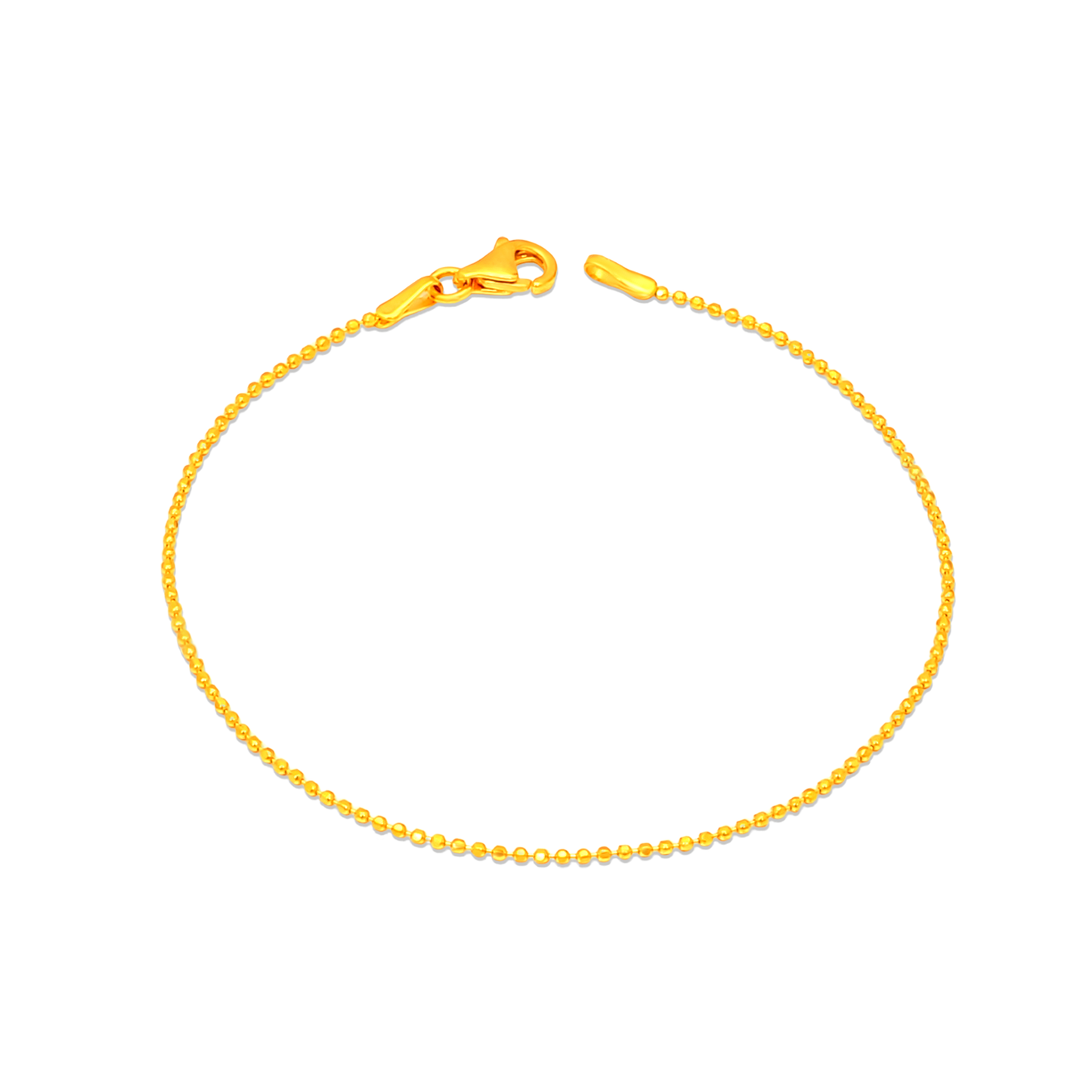 TAKA Jewellery 916 Gold Beaded Chain Bracelet