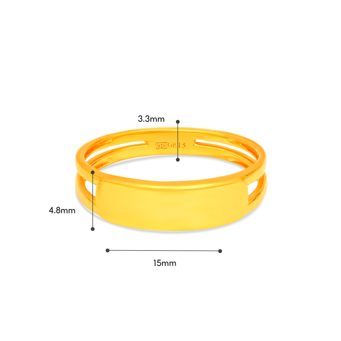 TAKA Jewellery 916 Gold Ring